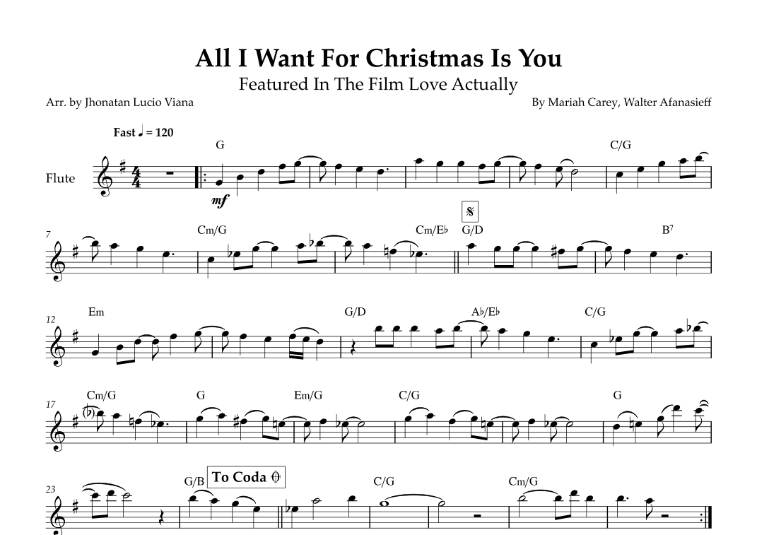 All I Want For Christmas Is You (arr. Jhonatan Lucio Viana)