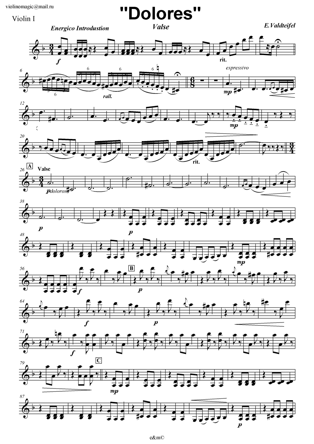 Dolores Waltz, Op. 170 (arr. Elena Ionova)