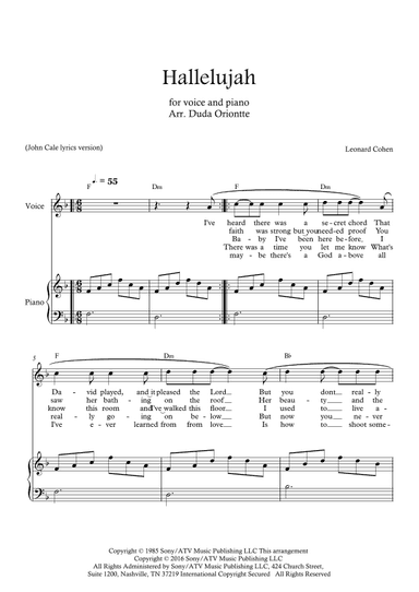 Hallelujah (arr. Duda Oriontte)