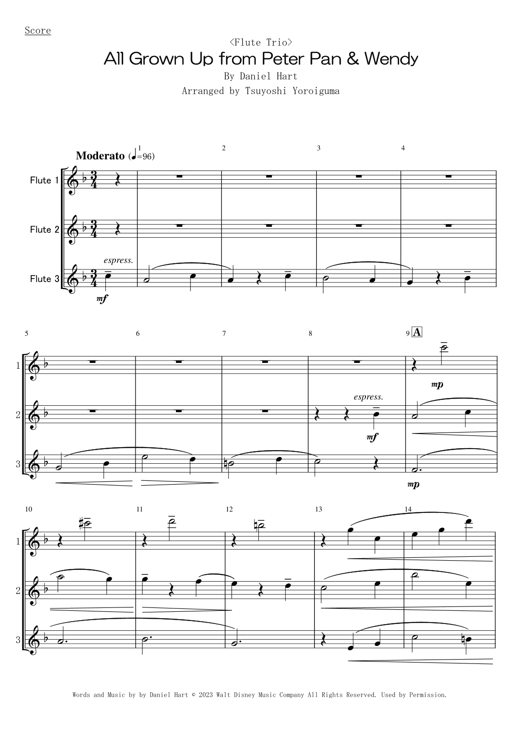All Grown Up (arr. Tsuyoshi Yoroiguma)