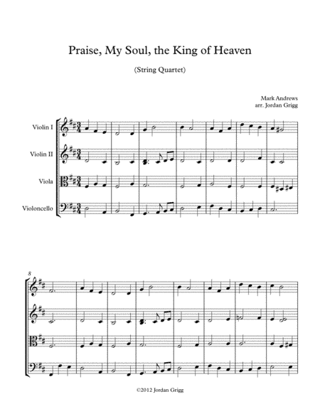 Praise, My Soul, the King of Heaven (String Quartet) (arr. Jordan Grigg)