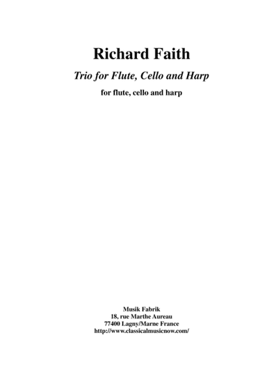 Richard Faith: Trio for flute, cello (or viola) and harp