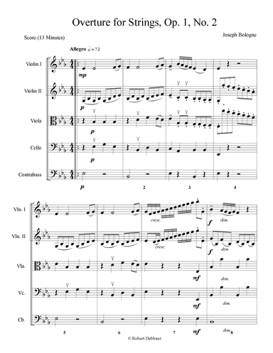 Overture for Strings No. 2 - Score Only (arr. Robert Debbaut)