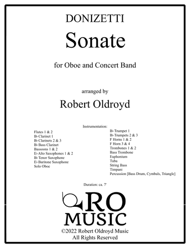 Sonate for Oboe and Concert Band (arr. Robert B Oldroyd)
