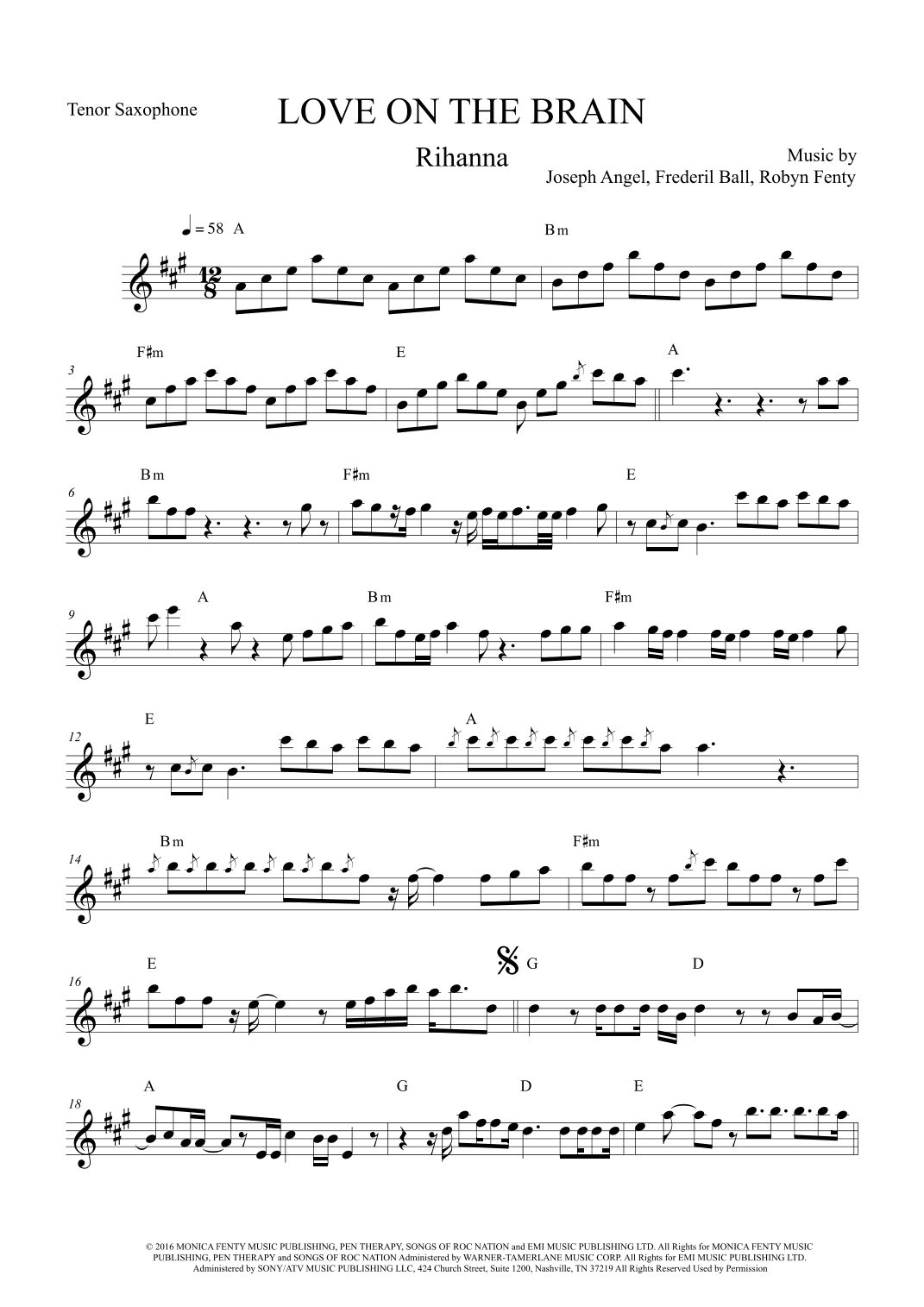 Love On The Brain (arr. The Sheet Music Library)