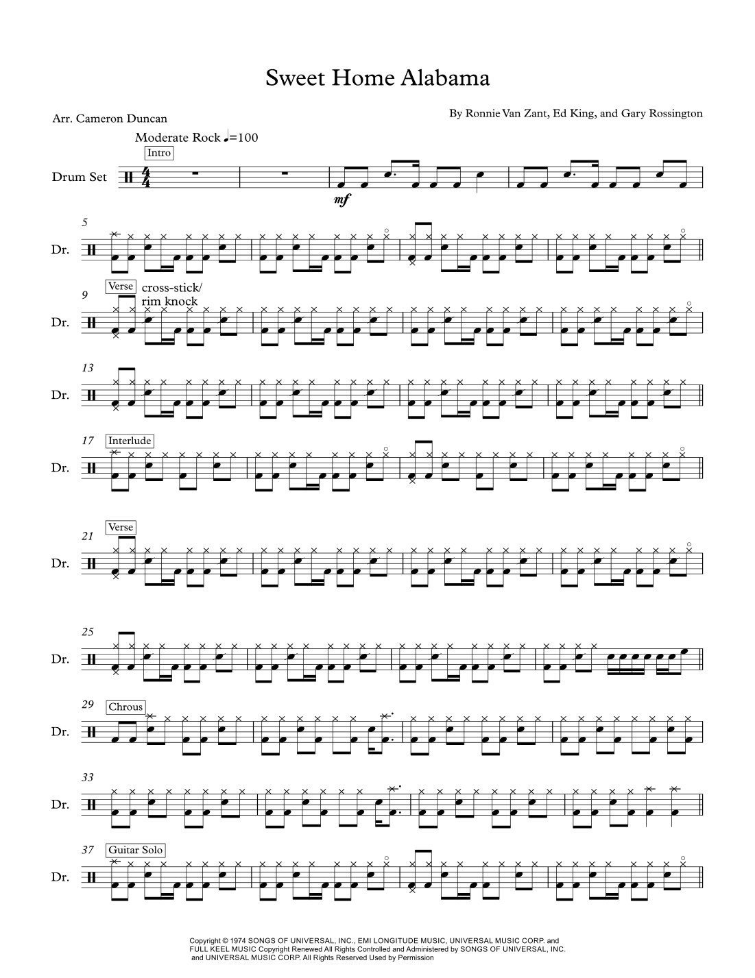 Sweet Home Alabama (arr. Cameron Duncan)