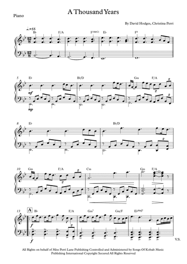 A Thousand Years (arr. Vinicius Louzada)