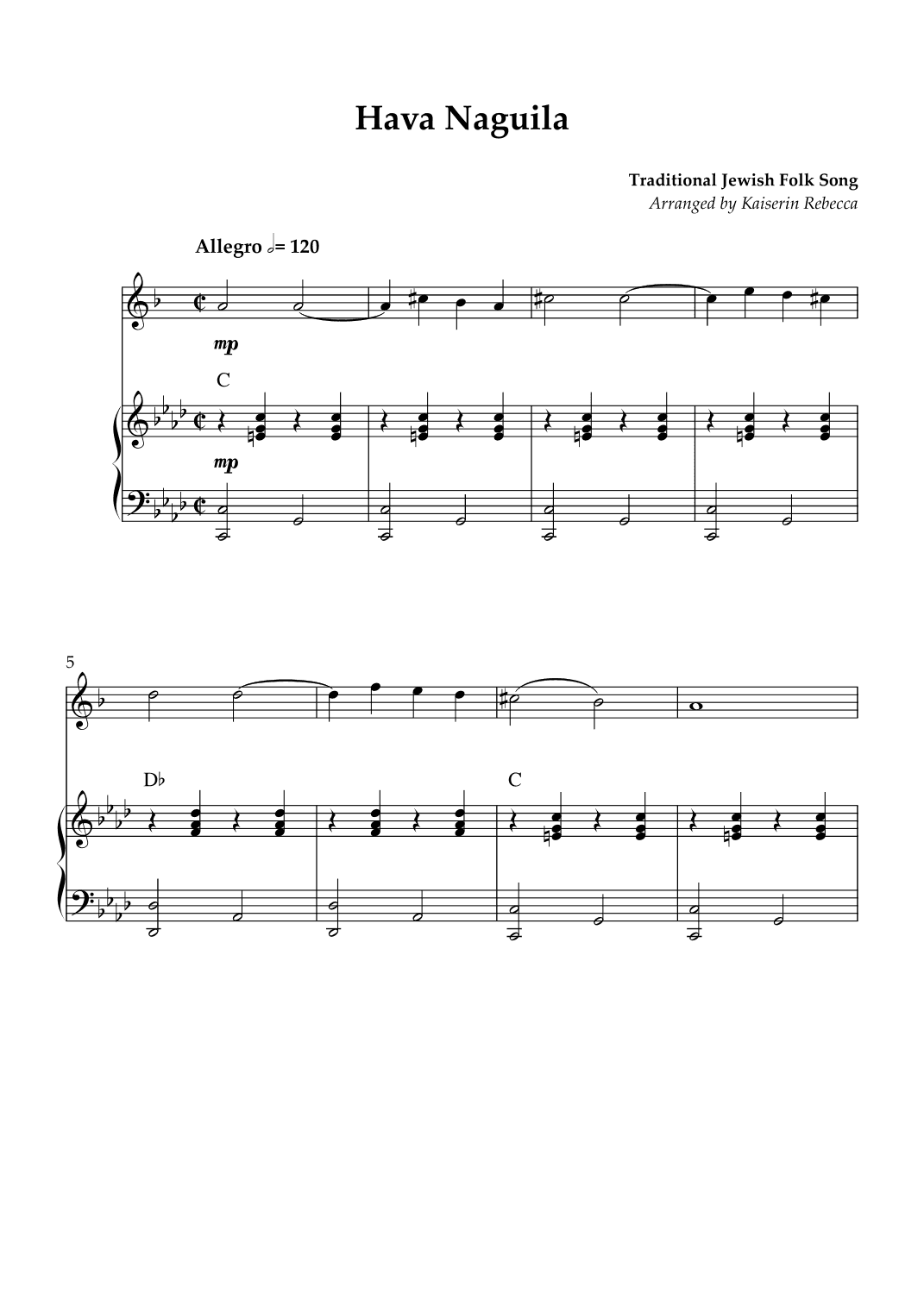 Hava Naguila (arr. Kaiserin Rebecca)