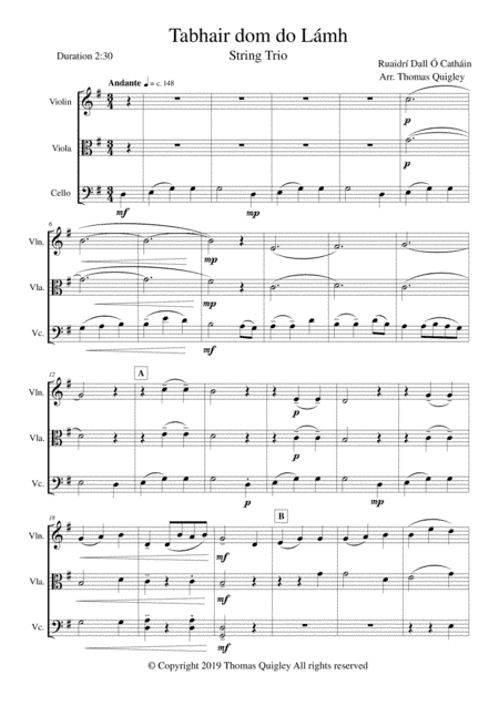 Tabhair dom do Lámh (arr. Thomas Quigley)