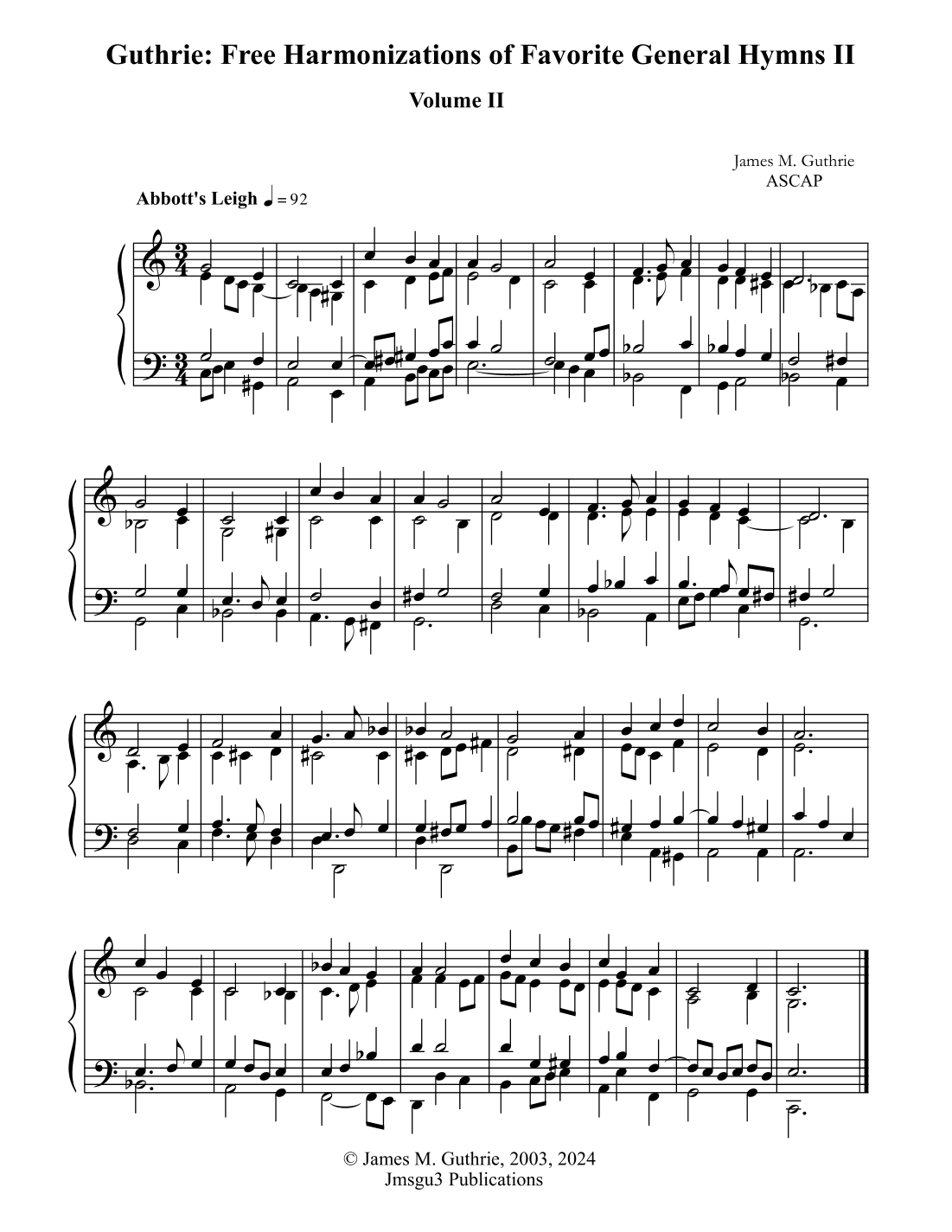 Guthrie: Free Harmonizations of Favorite General Hymns Vol. 2
