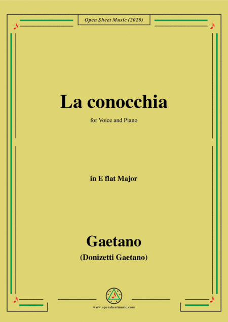 Donizetti-La conocchia,in E flat Major,for Voice and Piano (arr. MSM)