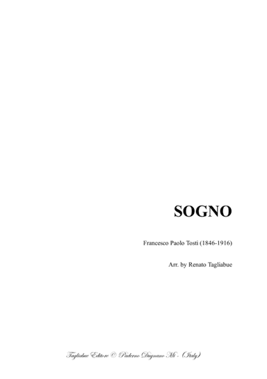 SOGNO - F.P. Tosti - Arr. for String Quartet - With Parts (arr. Renato Tagliabue)