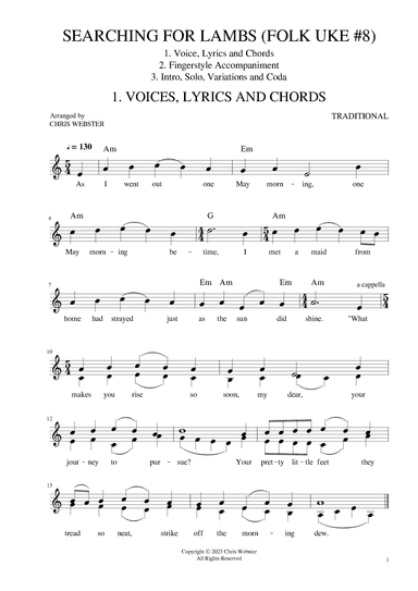 Searching for Lambs: Folk Uke #8 (arr. Chris Webster)