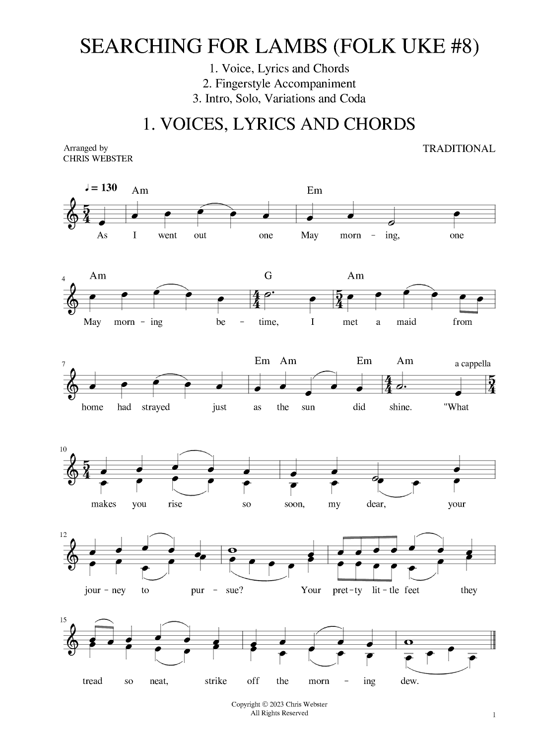 Searching for Lambs: Folk Uke #8 (arr. Chris Webster)