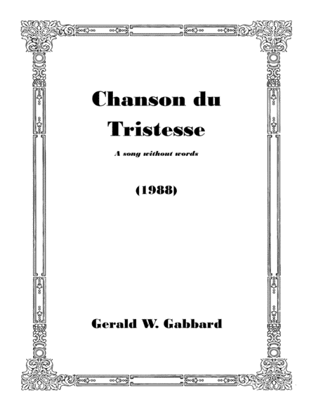 Chanson du Tristesse (1988)