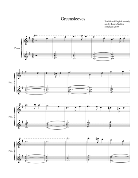 Greensleeves (arr. Laura Glassel)