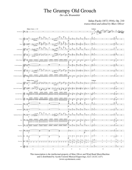 Der alte Brummbar (The Grumpy Old Grouch) (arr. Marc Oliver)