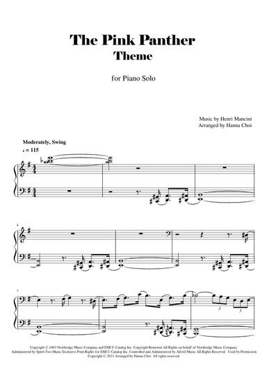 The Pink Panther (arr. Hanna Choi)