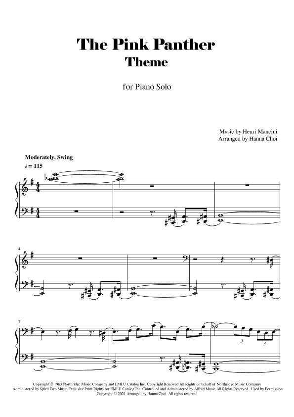The Pink Panther (arr. Hanna Choi)