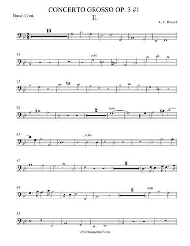 Concerto Grosso Op. 3 #1 Movement 2 (arr. theupperstaff.com)