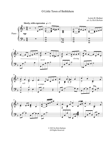 O Little Town of Bethlehem (arr. Rick Barham)