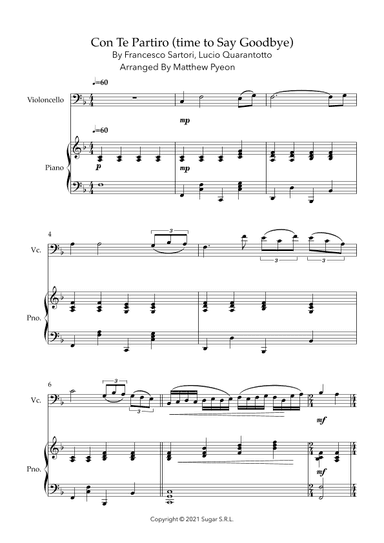 Con Te Partiro (time To Say Goodbye) (arr. Matthew pyeon)
