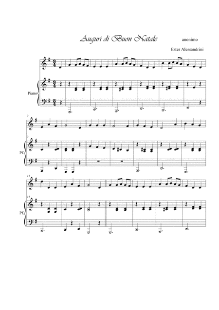 Auguri di Buon Natale. Oboe e piano (arr. Ester Alessandrini)