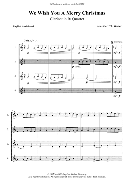 We Wish You A Merry Christmas (arr. Gert Th. Walter)