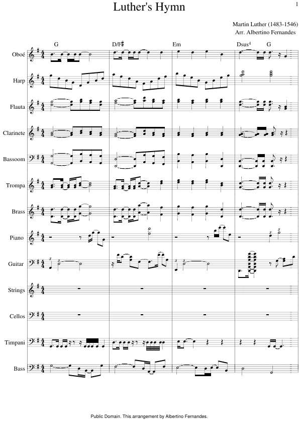 Luther's Hymn - Score Only (arr. Albertino Fernandes)