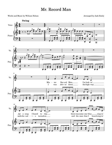 Mr. Record Man (arr. Jack Emily)