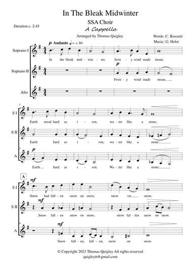 In the Bleak Midwinter (arr. Thomas Quigley)