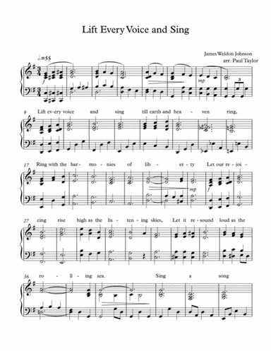 Lift Every Voice and Sing (an anthem for Juneteenth National Independence Day) (arr. Paul Taylor)