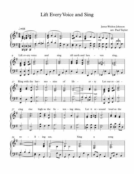 Lift Every Voice and Sing (an anthem for Juneteenth National Independence Day) (arr. Paul Taylor)