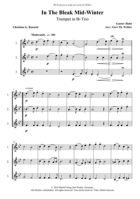 In The Bleak Mid-Winter (arr. Gert Th. Walter)