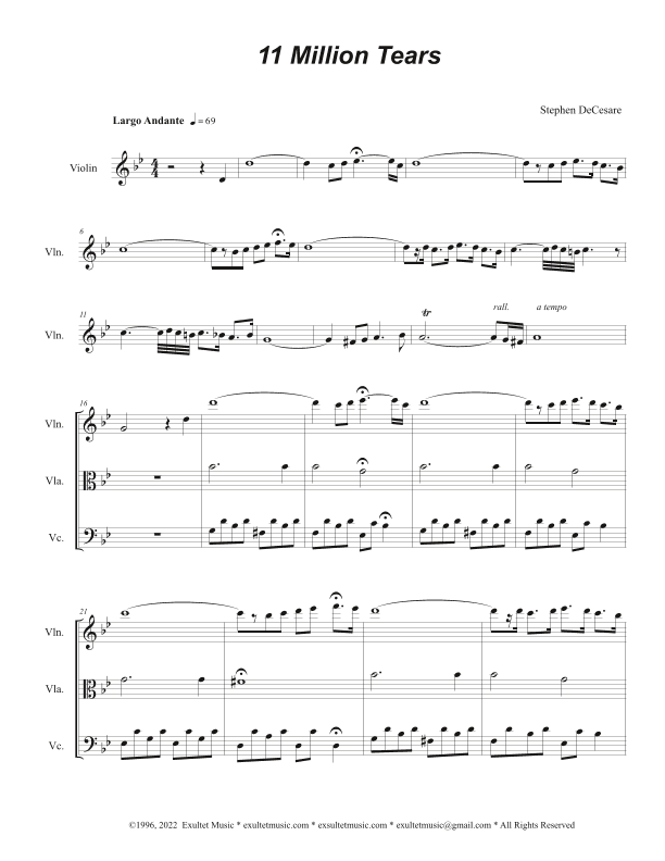 11 Million Tears (Chamber Orchestra Version)
