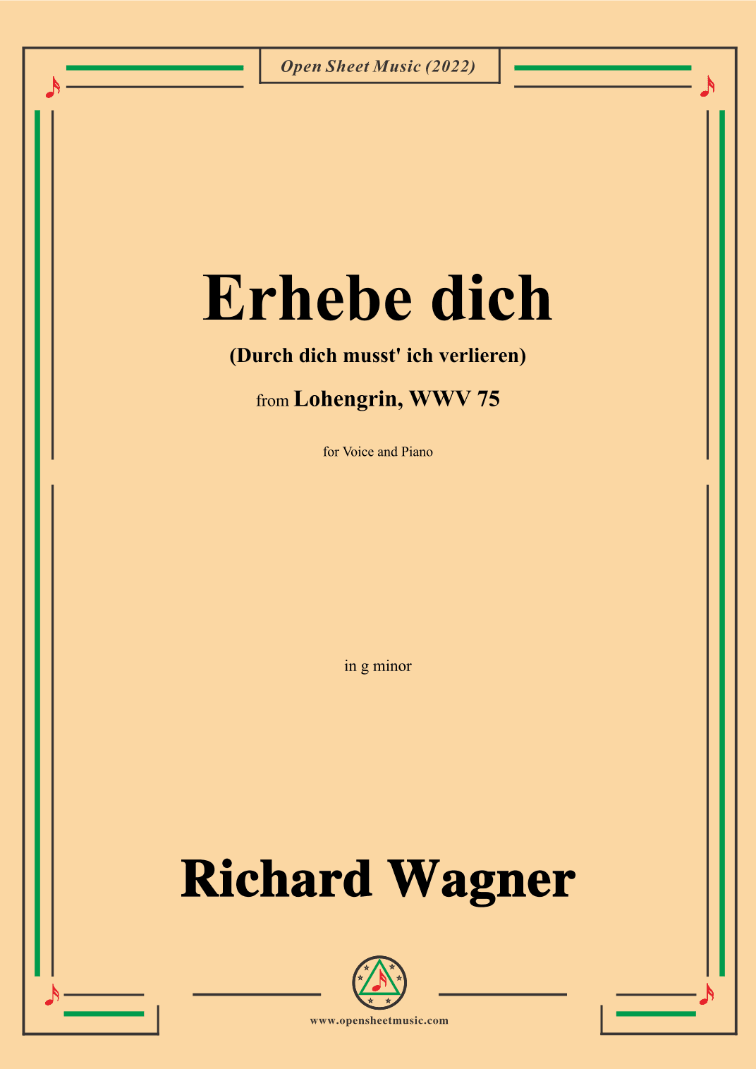 R. Wagner-Erhebe dich(Durch dich musst ich verlieren),in g minor,from Lohengrin,WWV 75 (arr. OSM Press)