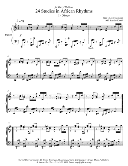 Twenty-Four Studies in African Rhythms, No. 1