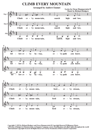 Climb Ev'ry Mountain (arr. Andrew Emmet)