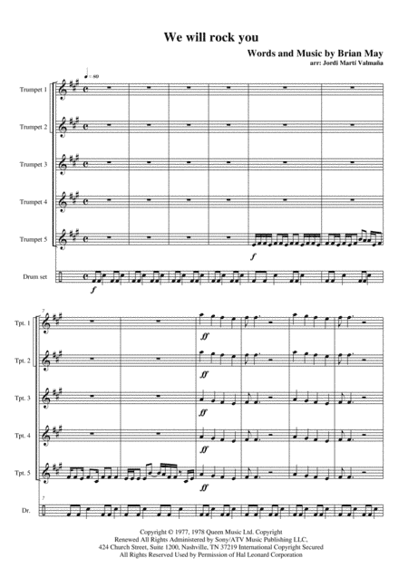 We Will Rock You (arr. JORDI MARTI)