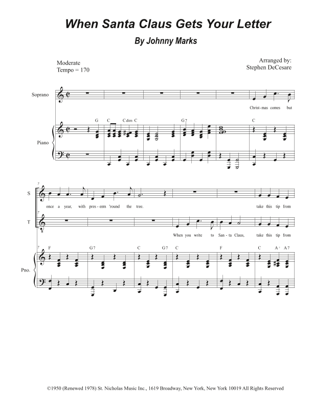 When Santa Claus Gets Your Letter (arr. Stephen DeCesare)