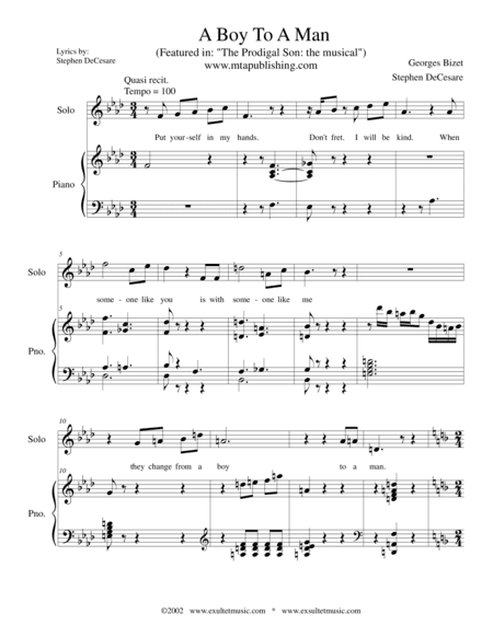 A Boy To A Man (arr. Stephen DeCesare)