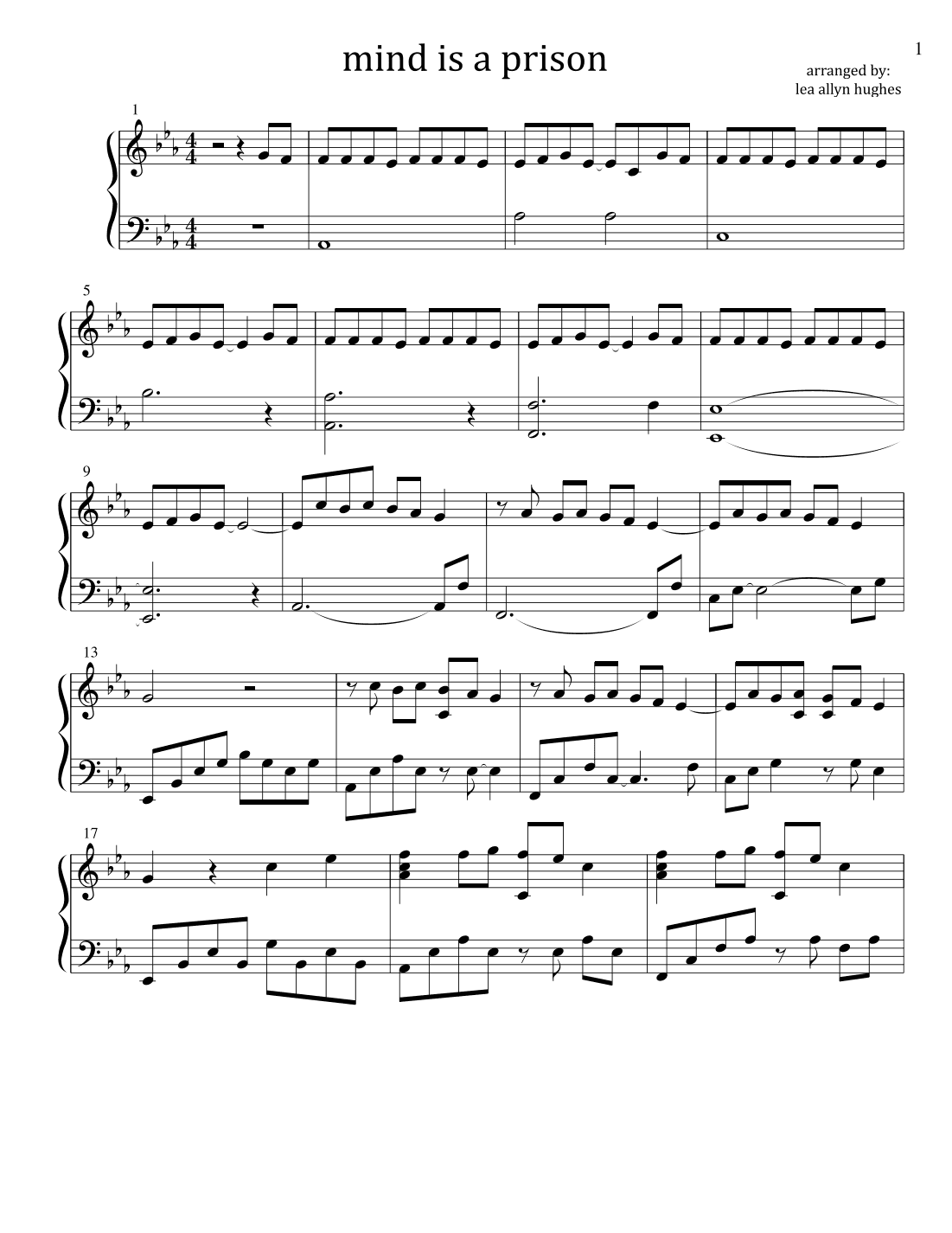 Mind Is A Prison (arr. Lea Allyn Hughes)