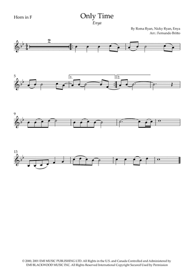 Only Time (arr. Fernando Britto)