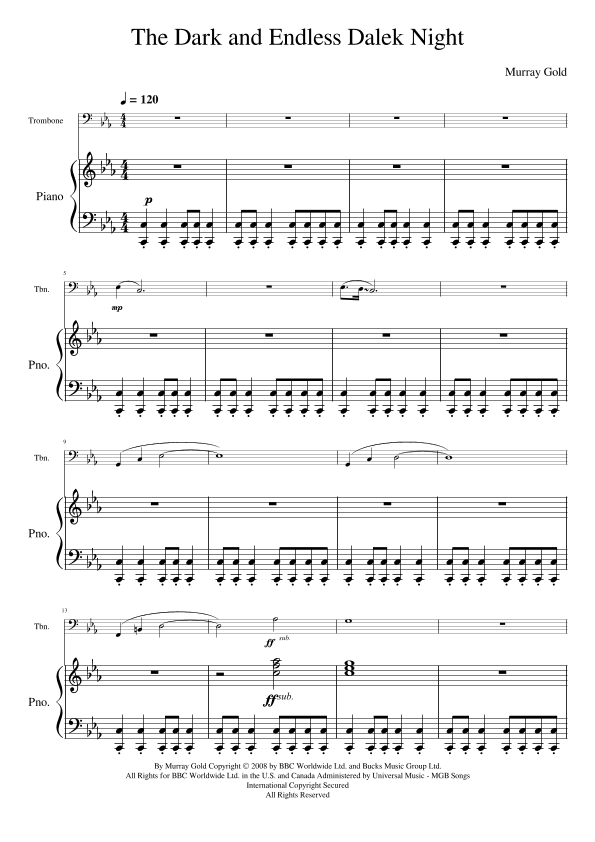 The Dark And Endless Dalek Night (arr. Dan Wattis)