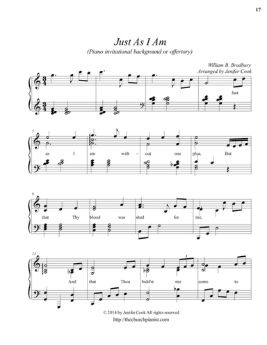Just As I Am (arr. Arranged by Jenifer Cook)