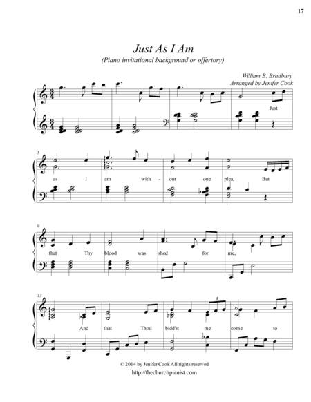 Just As I Am (arr. Arranged by Jenifer Cook)