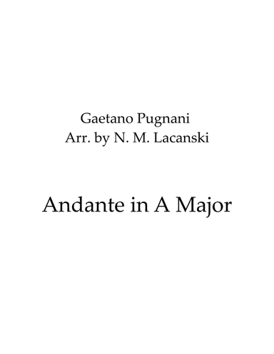 Andante in A major (arr. Nick Lacanski)