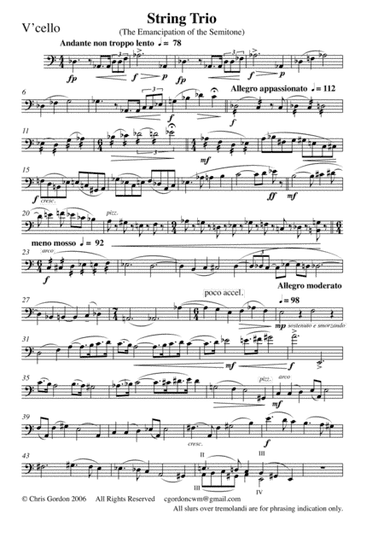 String Trio (for Violin, Viola and V'cello)