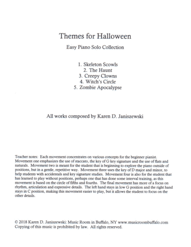 Themes for Halloween (Beginner Piano)