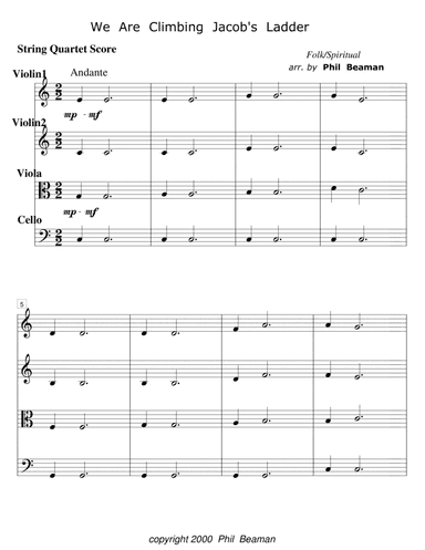 We Are Climbing Jacob's Ladder - string quartet (arr. Phil Beaman)